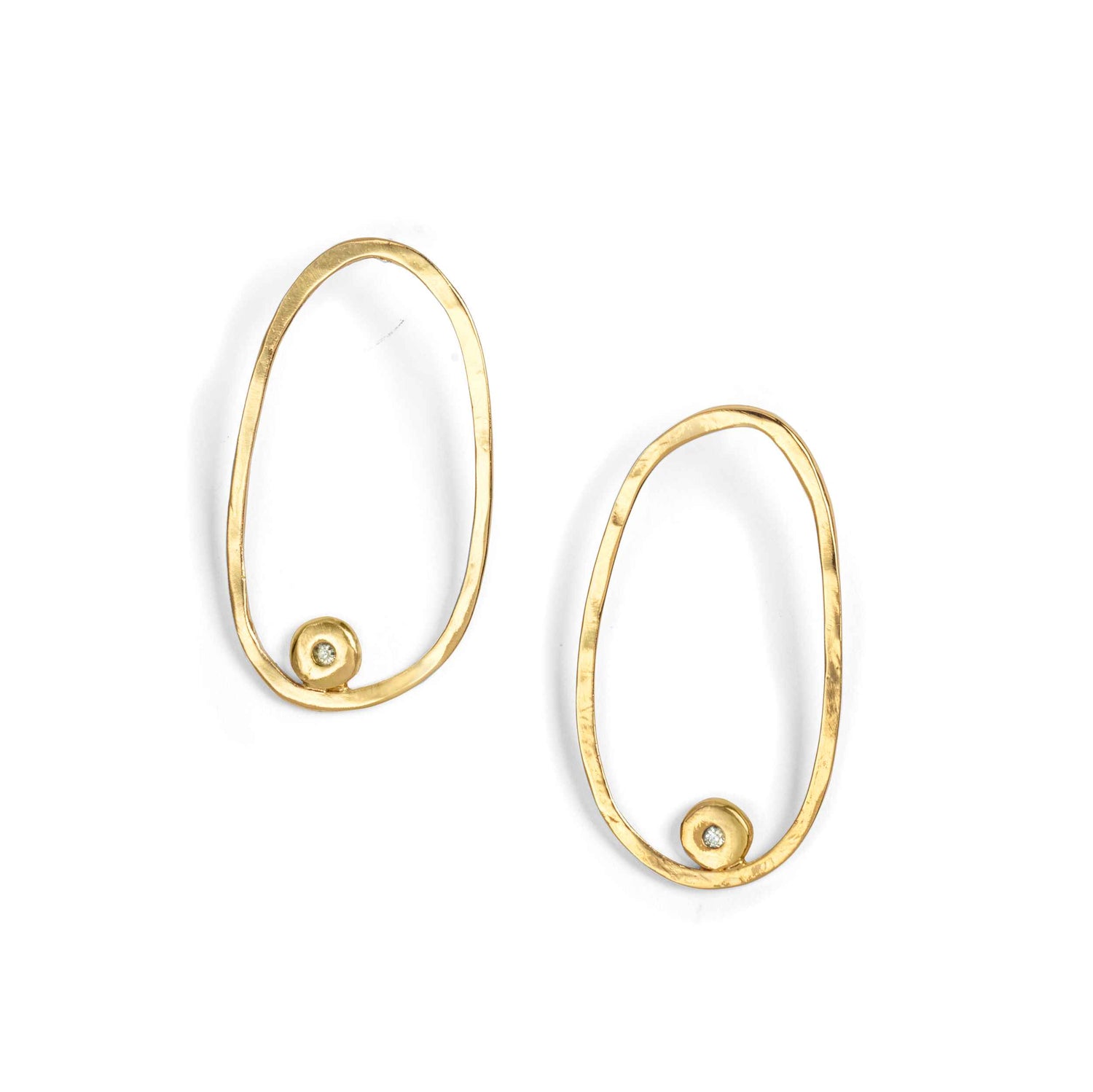 Europa Oval Hoops with Diamonds