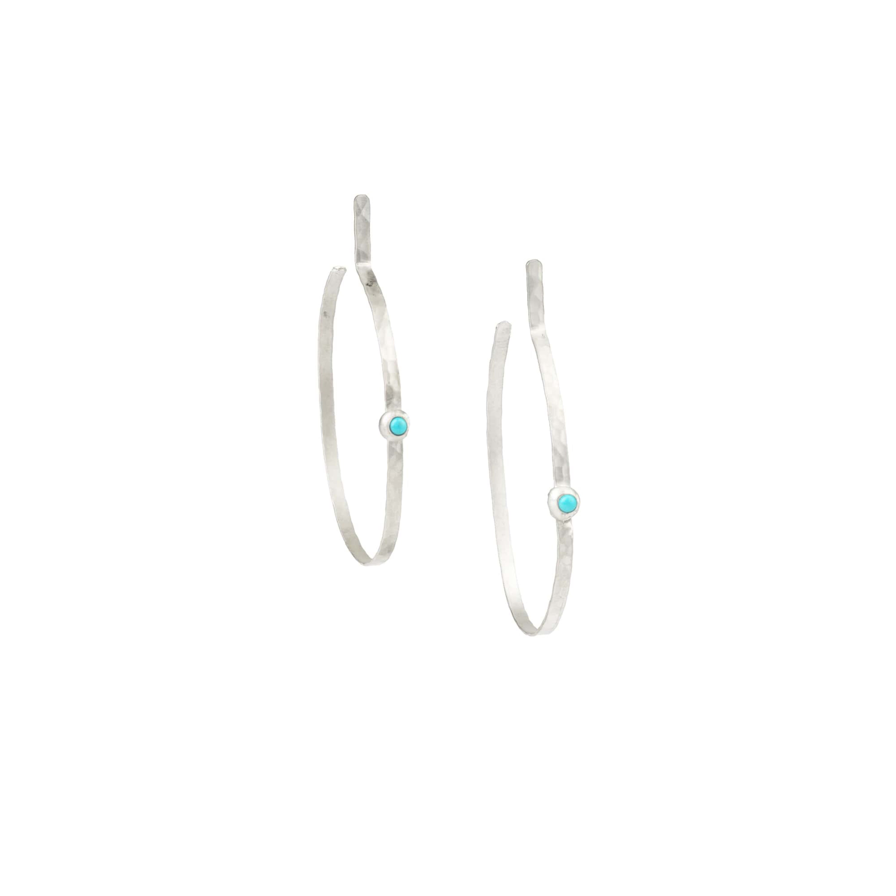Large Dia Turquoise Hoops