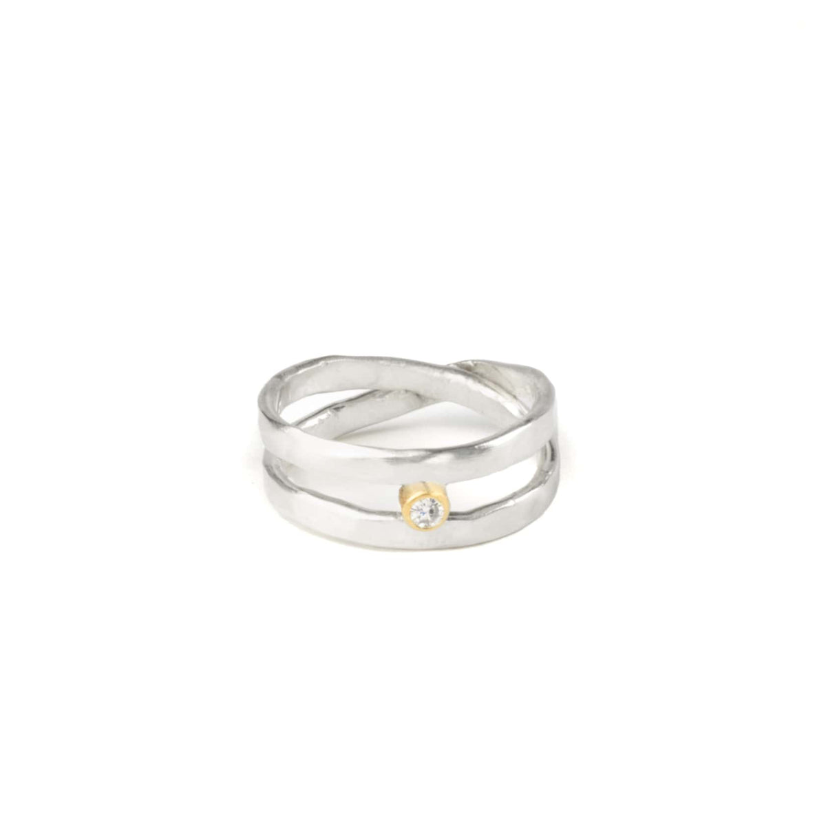 Half North Star Ring with Diamond