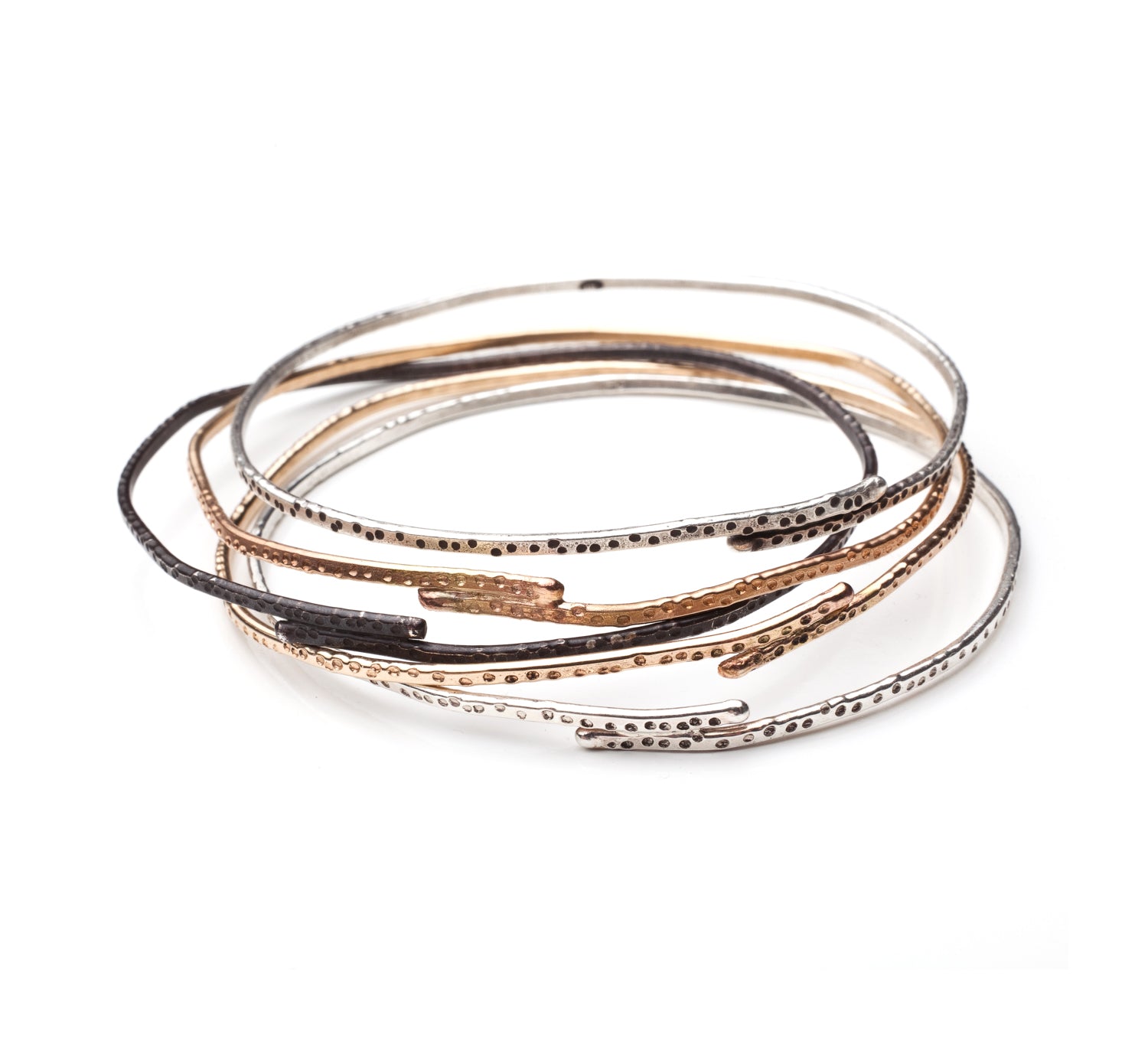 Stacked Bangles Silver