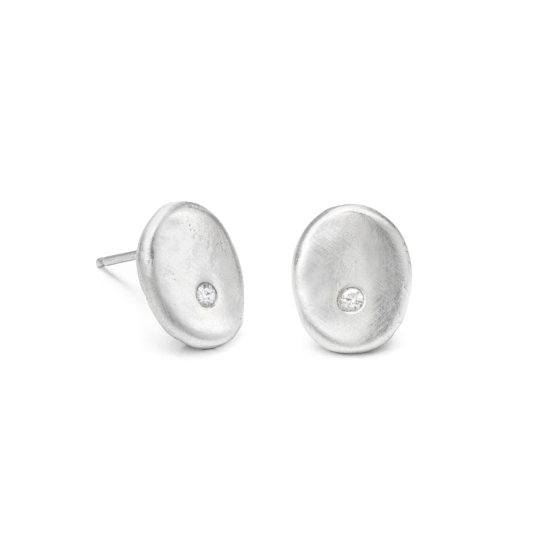 Oval Studs with Diamonds - Cynthia Jones Jewelry