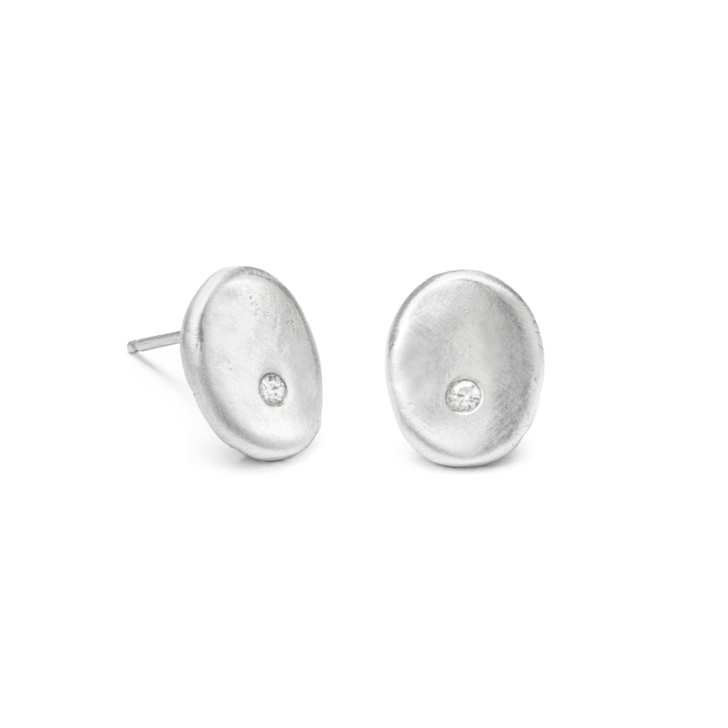 Oval Studs with Diamonds - Cynthia Jones Jewelry