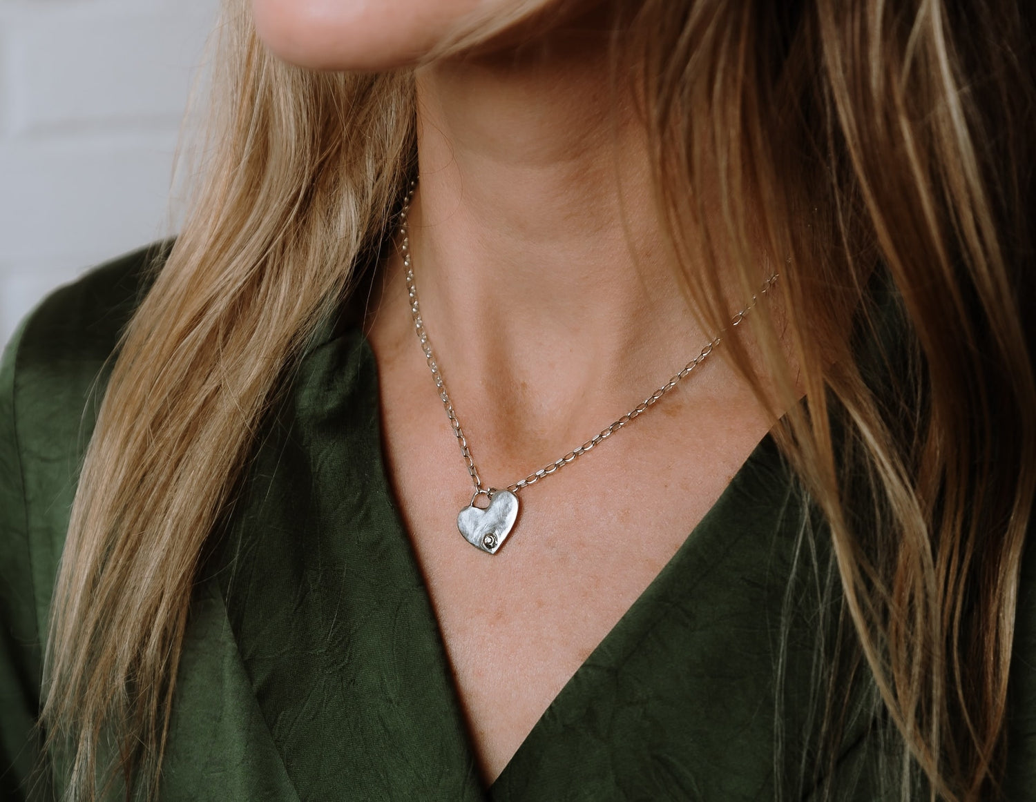 Heart Necklace with Diamond