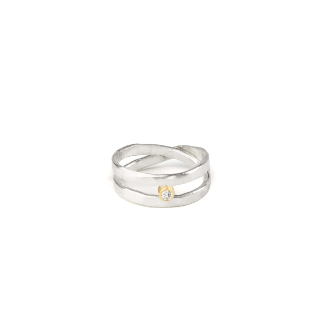 Half North Star Ring with Diamond