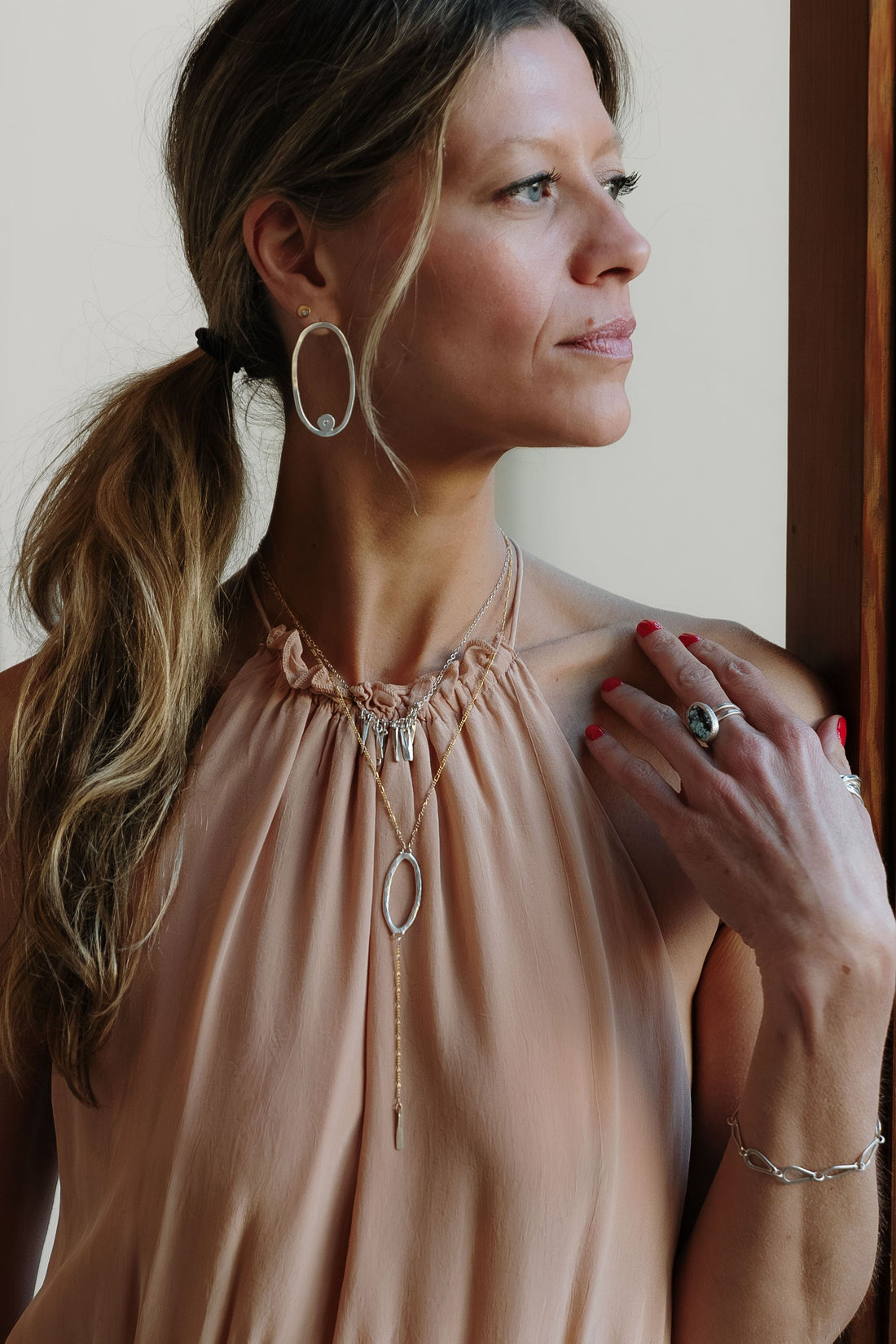 Europa Oval Hoops with Diamonds