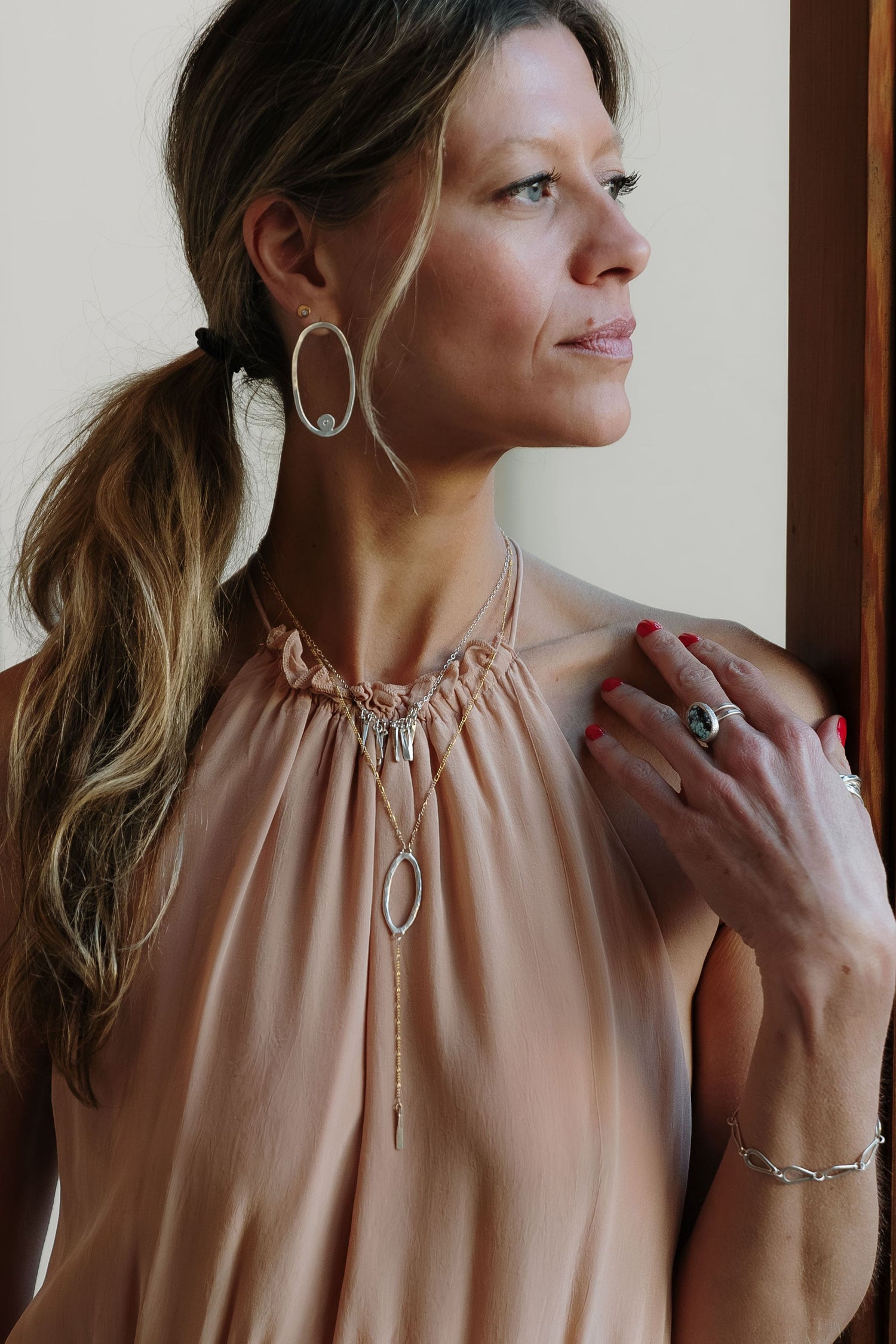 Aurora Hammered Fringe Necklace