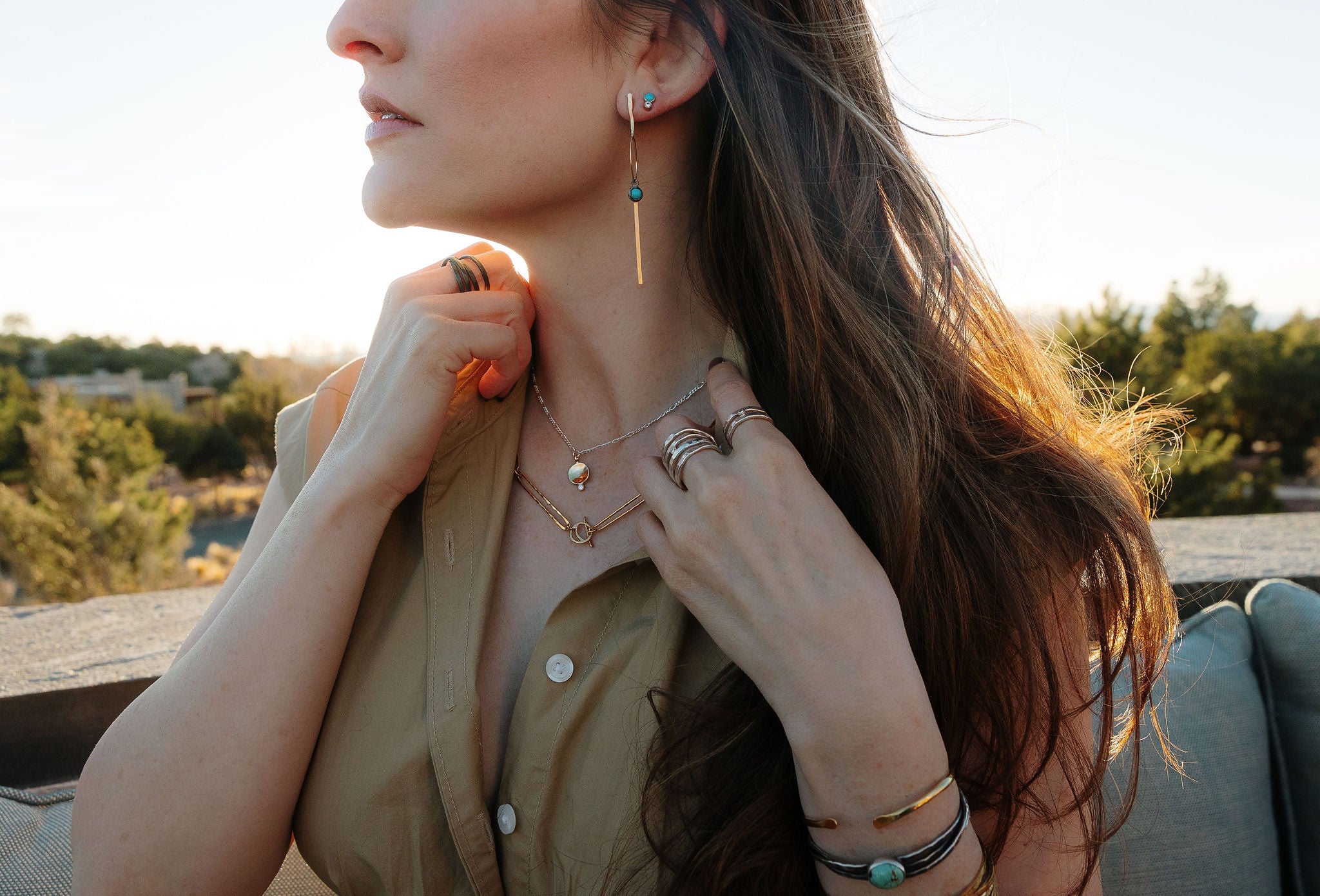 Cyllene Turquoise Dangling Earrings