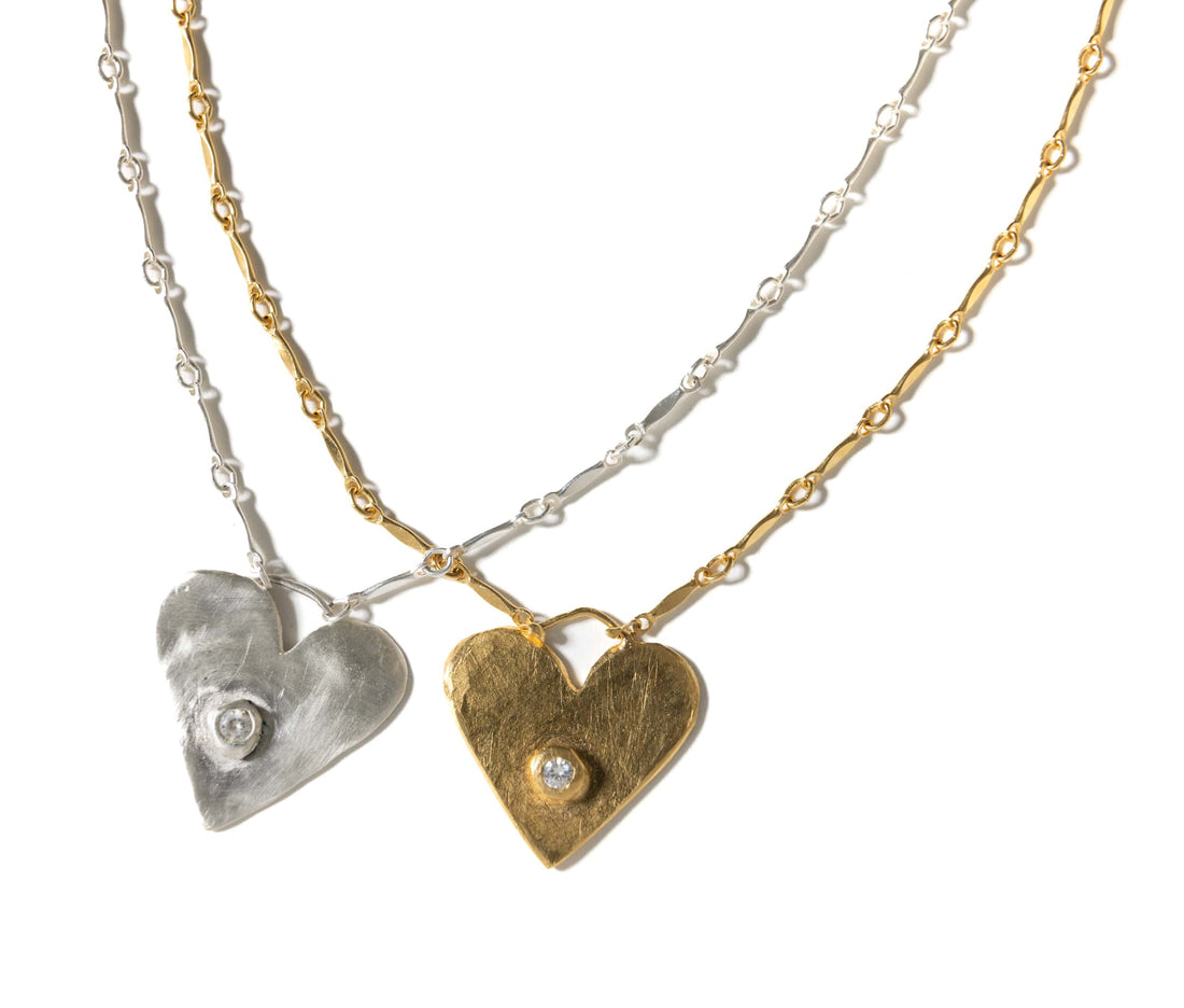 Heart Necklace with Diamond