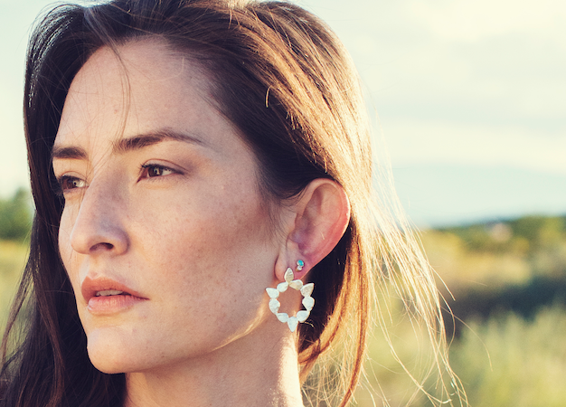 Jupiter Turquoise Studs with Diamonds