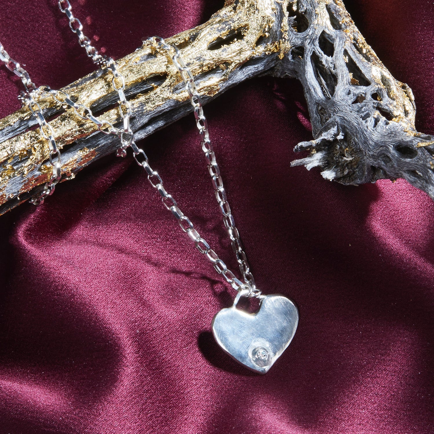 Heart Necklace with Diamond