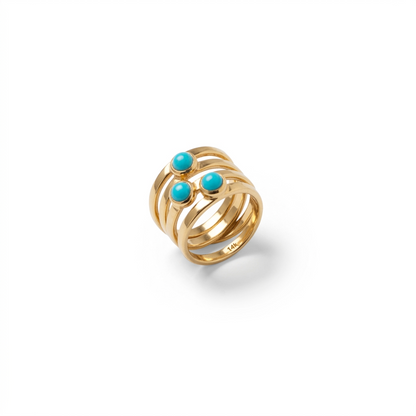 Triple Turquoise Saturn Ring
